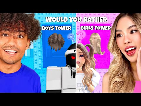 ROBLOX WOULD YOU RATHER: BOYS VS GIRLS TOWER (OBBY) thumbnail