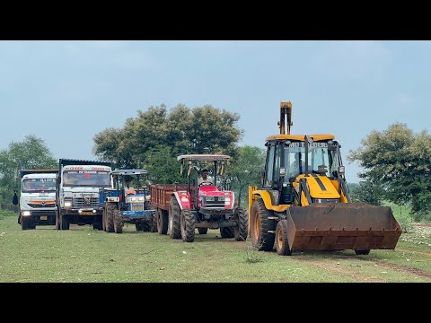JCB 3dx Eco Loading Red Mud in Mahindra Tractor Swaraj Tractor and TATA Signa Tata Tipper thumbnail