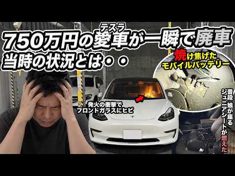 愛車のテスラが燃えて廃車になりました…。原因は車内のモバイルバッテリー発火。車両保険なしで750万円がパーになった末路 thumbnail