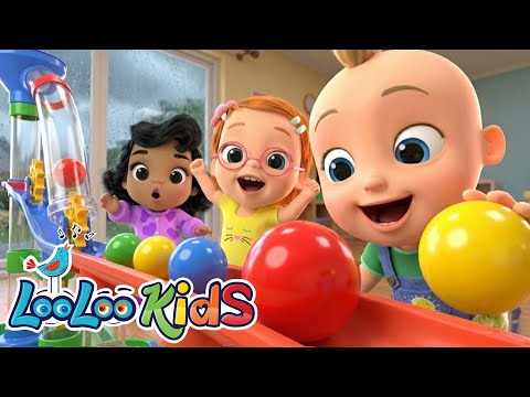 Rain Rain Go Away + Johny Johny Yes Papa - Learn Colors with Colorful BALLS - Marble Run - Kids Song thumbnail