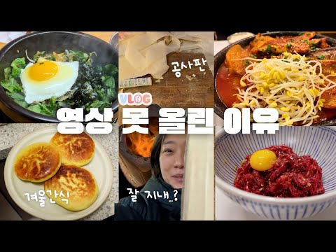 [ENG VLOG] 그동안 영상 못 올린 이유. 새로운 시작. 힘든데 먹긴 잘 먹어.. thumbnail
