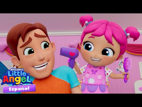 ⭐NUEVO⭐ Papá va a la peluquería de Sofi  😊 Canciones Infantiles 🎵 Little Angel Español thumbnail