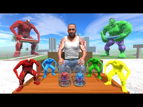 Tiny Colourful Colossal Titan Vs Tiny Hulk & Franklin In Indian Bikes Driving 3D thumbnail