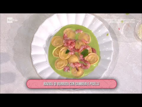Ravioli di burrata con gamberi e piselli - È sempre mezzogiorno 28/05/2026 thumbnail