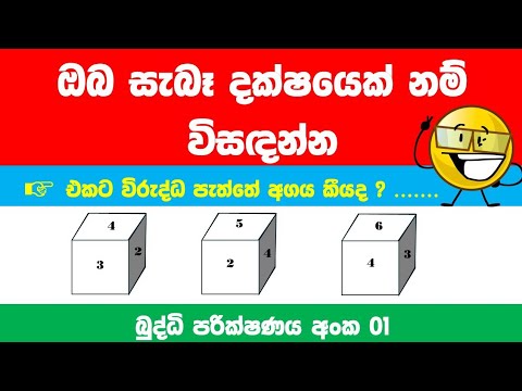 ඔබ සතු බුද්ධිය පරීක්ෂා කරන්න – බුද්ධි පරීක්ෂණ ප්‍රශ්න අංක 01 | Sinhala IQ Test thumbnail