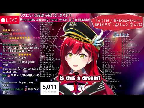 Vtuber Kakusyaku Rin  cries because she reaches 5k subs/true feeling about Sora's raid (Eng Subs) thumbnail