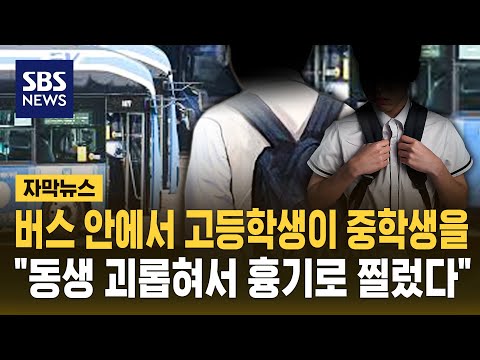 버스 안에서 고등학생이 중학생을 흉기로.."동생 괴롭혀서 찔렀다" (자막뉴스) / SBS thumbnail