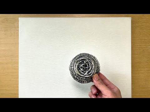 Iron scrubber painting technique / Painting dots / Easy creative art thumbnail