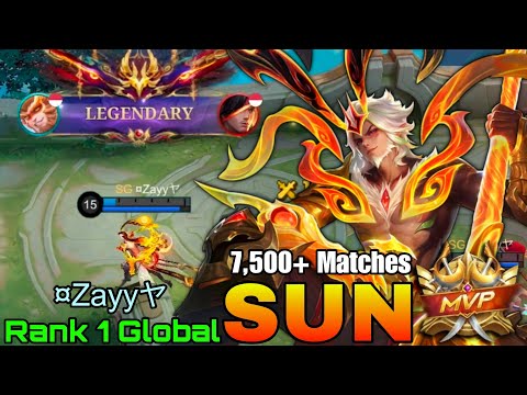 7,500+ Matches Sun Perfect Gameplay - Top 1 Global Sun by ¤Zayyヤ - Mobile Legends thumbnail