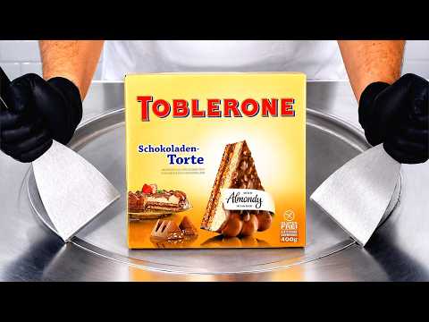 Toblerone Cake - Ice Cream Rolls | ASMR Satisfying thumbnail