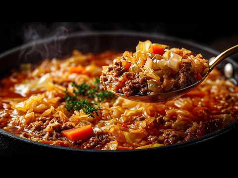 Сabbage with Ground Beef ❗ I cook it every weekend! Simple,very tasty and Quick One-Pan Dinner thumbnail