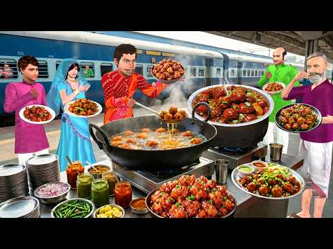 Railway Station Mein Manchurian Wala | Tasty Indian Train Street Food Comedy Hindi Kahaniya thumbnail