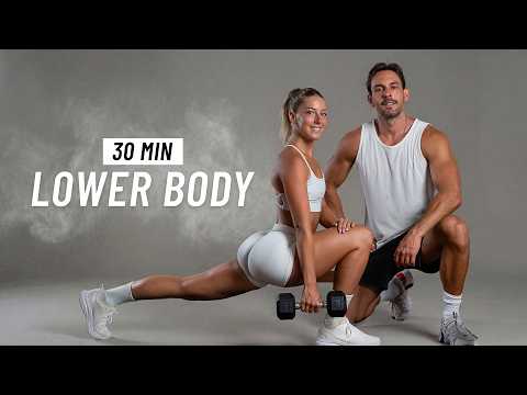 30 Min Lower Body Workout With Dumbbells at Home - Strong Legs & Glutes thumbnail
