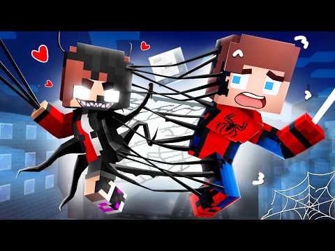JJ SPIDER and VENOM GIRL - Love Story - Maizen Minecraft Animation thumbnail