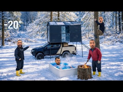 -20 DERECE KARLI ORMANDA HAYATTA KALMA | YÜRÜYEN EV YAPTIK thumbnail