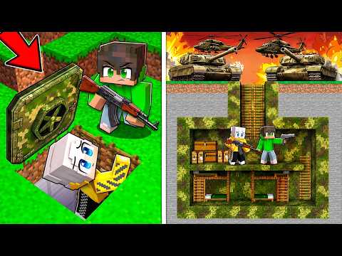 Abbiamo COSTRUITO un BUNKER MILITARE per SOPRAVVIVERE alla GUERRA su Minecraft! thumbnail