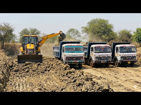 JCB 3dx Loading Mud | TATA Signa 3530 Tipper | Tata 2518 Truck and Tata Dump Truck thumbnail