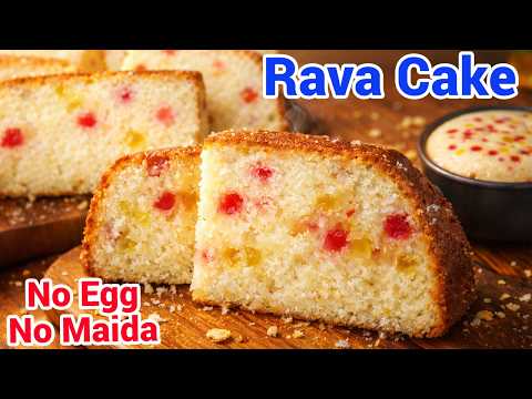 Eggless Rava Cake - Healthy Suji Cake | Suji Cake | Light & Healthy Tea Time Dessert thumbnail