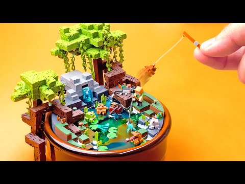 I made Tiny Minecraft Frogs Fishing Pot - Clay ASMR thumbnail