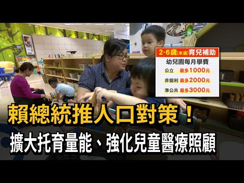 賴總統推人口對策！ 擴大托育量能、強化兒童醫療照顧－民視新聞 thumbnail