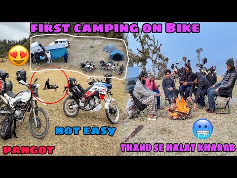 First Camping on Bike ? jitna Socha utna asan nhi hai ? Location dekh kr sab pagal ho gye ? Pangot thumbnail