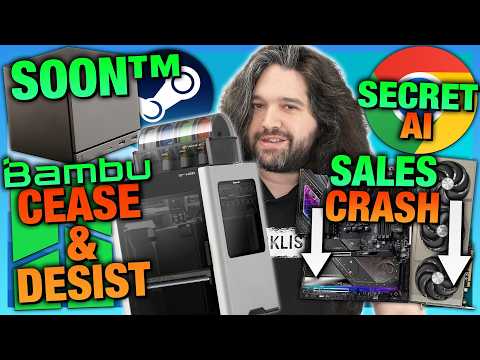 HW News - F You, Bambu Lab, Chrome Eats 4GB for AI, More Steam Machines, Router Ban Update thumbnail