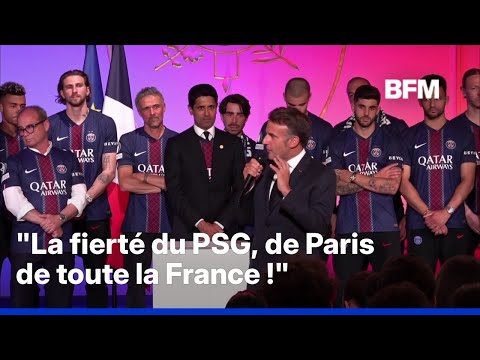 "Le PSG est la plus grande équipe d'Europe", félicite Emmanuel Macron thumbnail