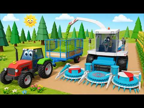 Tractor and Forage Harvester Harvesting Corn for Silage 🌽🚜 Farming for Kids thumbnail