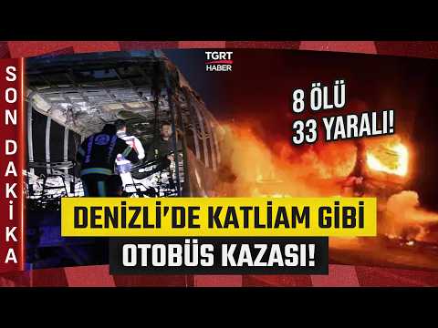Denizli'de Bayram Dönüşü Kahreden Kaza: Yolcu Otobüsü Bariyerlere Çarpıp Yandı! - TGRT Haber thumbnail