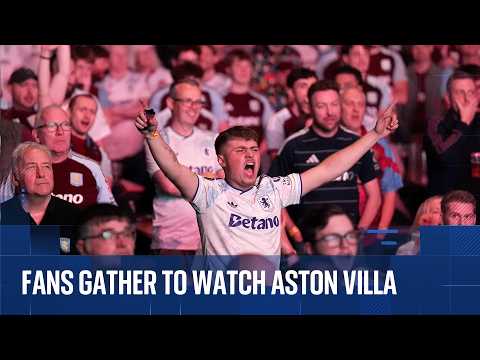 Fans gather to watch Aston Villa play Freiburg in Europa League final at the Utilita Arena thumbnail
