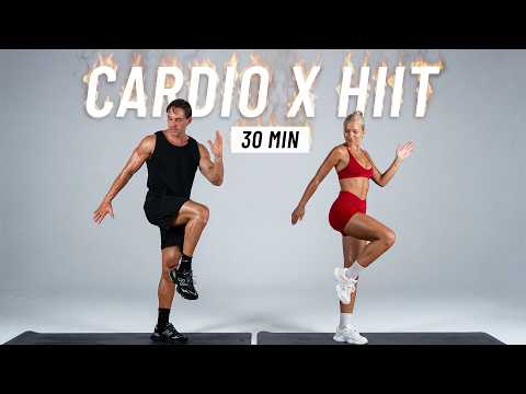 30 MIN FULL BODY HIIT WORKOUT For Fat Burn & Cardio (No Equipment, No Repeats) thumbnail