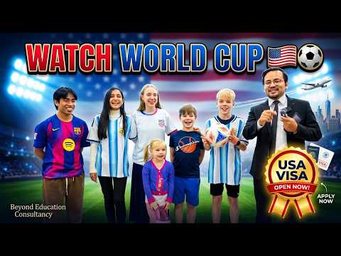 Watch FIFA World Cup 2026 in USA ??⚽ | Apply for USA Visa Now! thumbnail