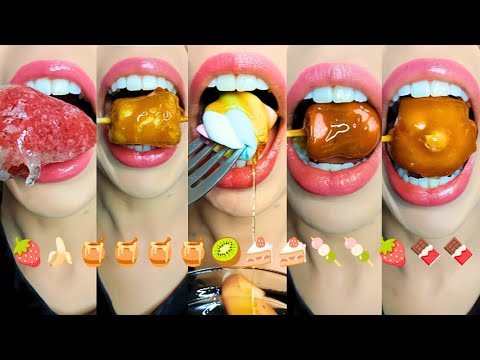ASMR Eating Tanghulu: Irresistibly Crunchy & Honey-Glazed Treats | Emoji Food Satisfying Sounds thumbnail