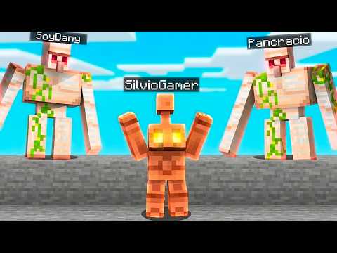 Minecraft: 3 GÓLEMS de HIERRO vs 1 GÓLEM de COBRE 😱🔪 SILVIOGAMER en 3 CAZADORES vs 1 CORREDOR thumbnail