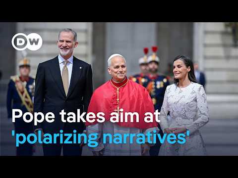 Pope Leo urges end to polarization on Spain visit | DW News thumbnail