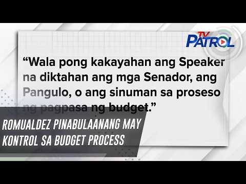 Romualdez pinabulaanang may kontrol sa budget process | TV Patrol thumbnail