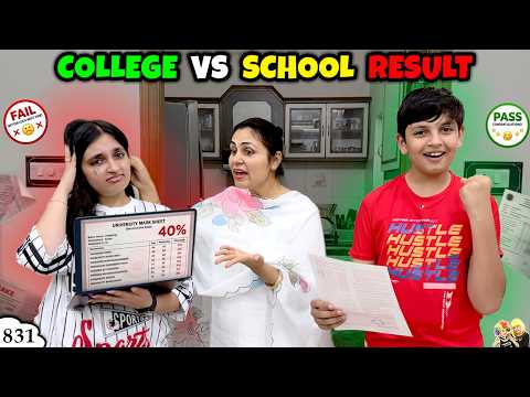 COLLEGE VS SCHOOL RESULT | Ep 831 | 1st to 12th Percentage | Aayu and Pihu Show thumbnail