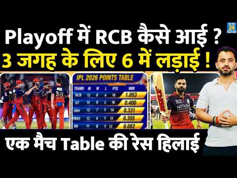 IPL 2026: Playoff में RCB कैसे Qualify, अब इन 6 में लड़ाई | PBKS | GT | SRH | CSK |KKR| Points Table thumbnail
