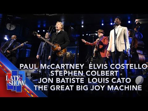 "Jump Up / Hello Goodbye" Paul McCartney, Elvis Costello, Jon Batiste, Louis Cato & Stephen Colbert thumbnail