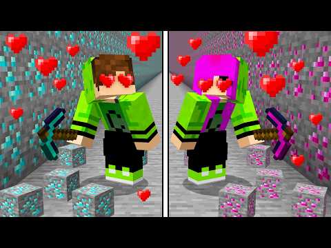BATALHA de Mineração de NAMORADOS no Minecraft! ❤️ thumbnail