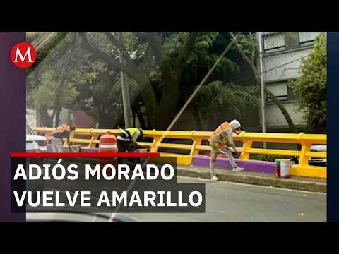 CdMx repinta vialidades de amarillo tras polémica por color morado rumbo al Mundial thumbnail