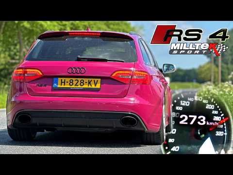 AUDI RS4 B8 N/A 4.2 V8 MILLTEK // SOUND POV & 0-100 100-200 ACCELERATION on AUTOBAHN thumbnail