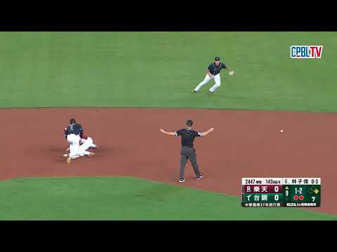 06/12 樂天 VS 台鋼 九局上，樂天趁著台鋼出現關鍵的守備失誤，攻下本場比賽的第一分，樂天1:0 thumbnail