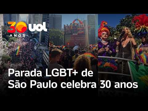 Parada LGBT em SP completa 30 anos, defende voto consciente e critica bolsonarismo; veja vídeo thumbnail