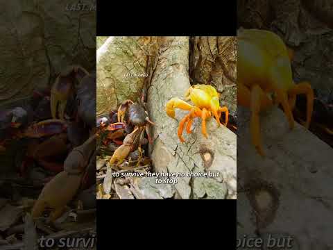 Millions of red crabs rock their bodies to release eggs. #wildlife thumbnail