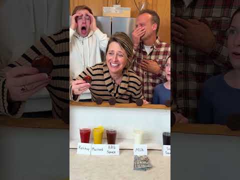 Oreo Sauce Roulette! #prank #oreo #game #family thumbnail