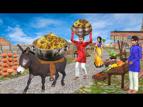 Lalchi Walking Biryani Wala Vs Donkey Chicken Mutton Biryani Hindi Kahani Moral Stories Comedy Video thumbnail