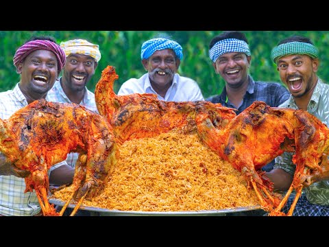 MUTTON BIRYANI | 3 FULL GOAT ROASTED MUTTON BIRYANI Recipe Cooking in Village | Arabian Biryani thumbnail