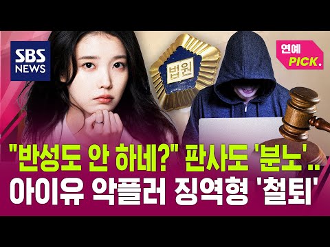 "반성도 안 하네?" 판사도 '분노'..아이유 악플러 징역형 '철퇴' (연예 PICK) / SBS thumbnail