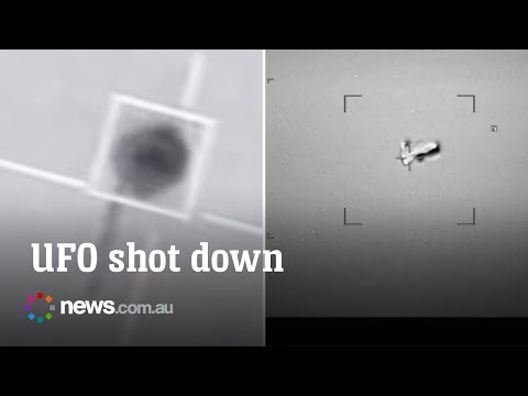 US fighter jet shoots down strange object in newly released UFO clip thumbnail